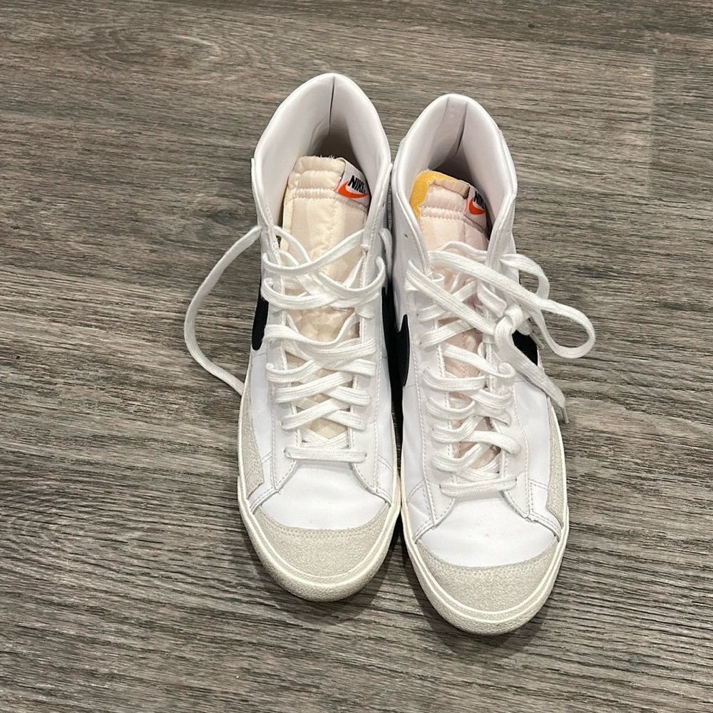 Nike White and Black High-Top Sneakers